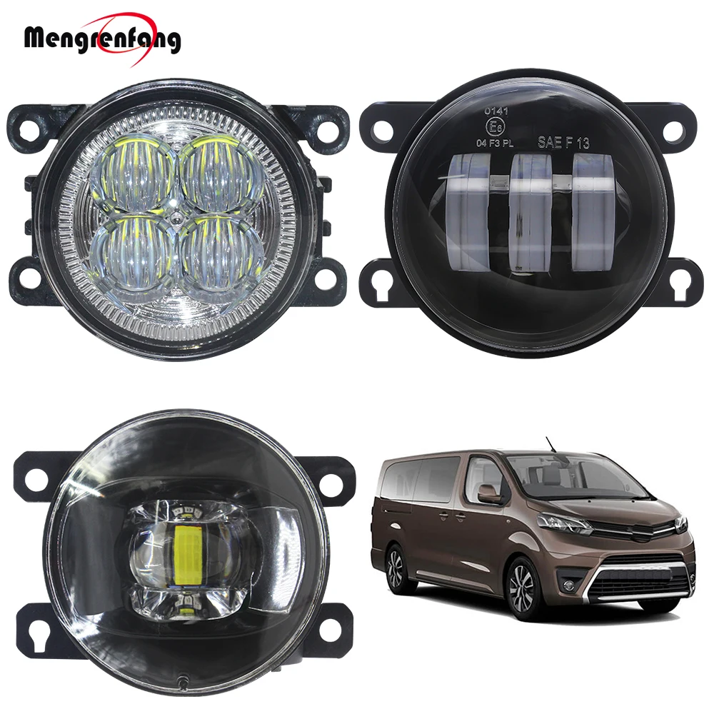 2 X Car Front Bumper Fog Light Assembly For Toyota Proace 2013 2014 2015 2016 LED Fog Lamp Daytime Running Light H11 12V