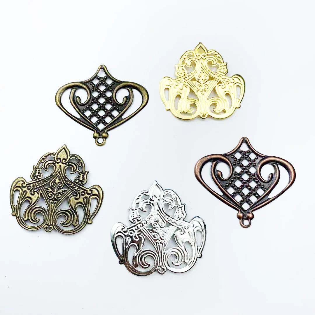 20Pcs Filigree Flower Wraps Metal Crafts Gift Decoration DIY Findings Connectors