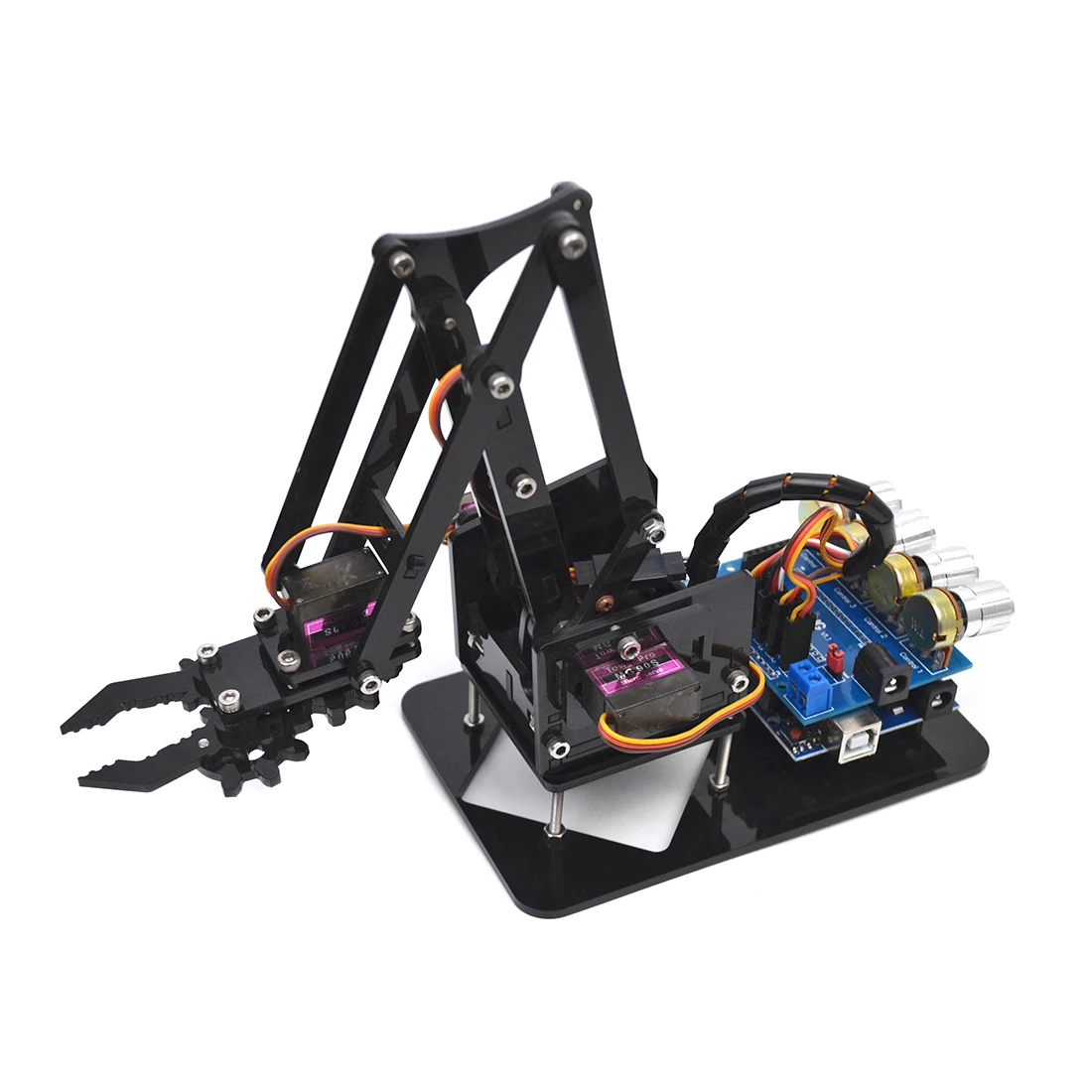 Official iSmaring DIY 4DOF Acrylic Robot Arm with Robotic Claw with Arduino Kit Mechanical Grab Manipulator Diy Tracked Crawler