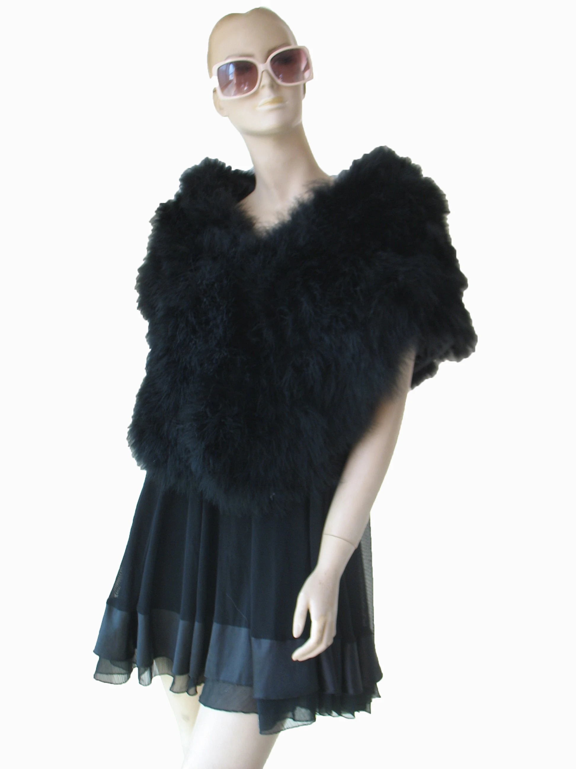 Women Real ostrich feather Fur Shawl Wraps Bride Wedding Party Shrug Cape Brown Black White Royal Blue L'150CM