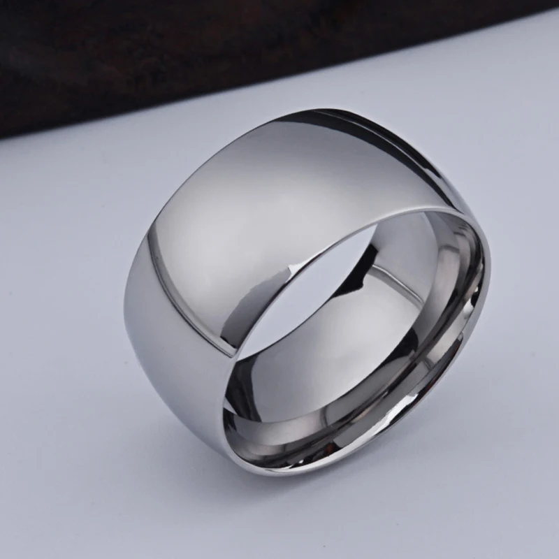 New Width 11.5mm Titanium Steel Ring Smooth Couple Ring for Men Wedding Jewelry Engagement Gift