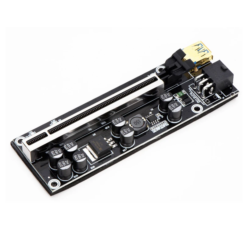 1 To 10pcs VER009 USB3.0 PCI-E Riser VER 009S PLUS Express 1X 4x8x 16x Extender pcie Riser Adapter Card SATA 15pin to 6pin Power