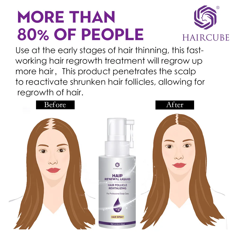 HAIRCUBE Hair Rapid Growth Essence Oil Anti Hair Loss Dense Hair Repair Damage Hair Serum Natural Organic Hair Care Spray