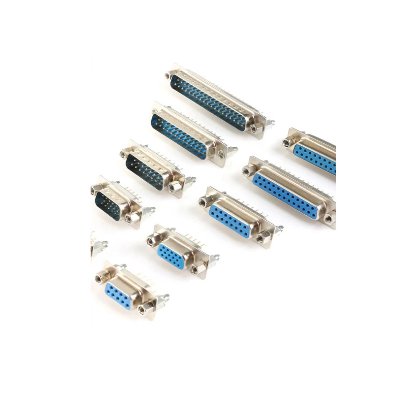 RS232DB 10pcs serial port DP9/15/25/37 male/female with riveted harpoon screw serial port welding plate type