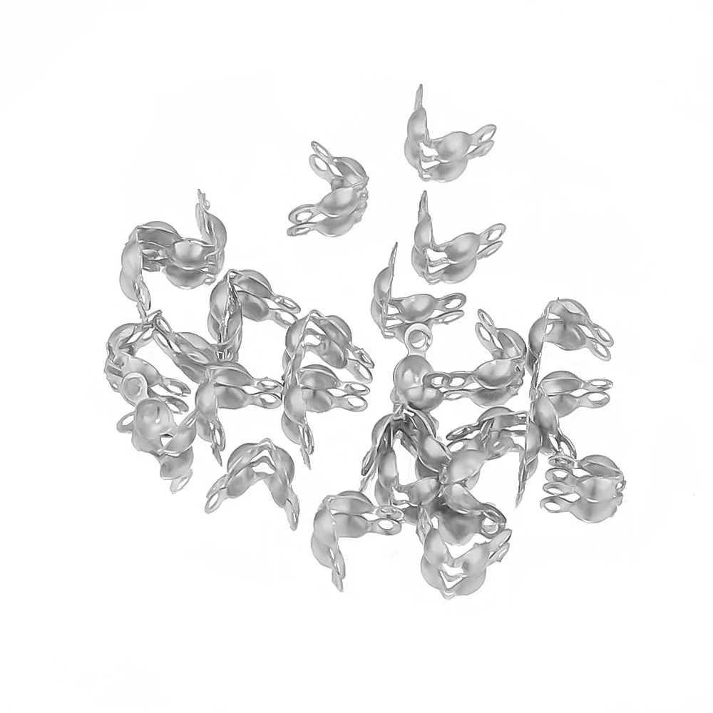 50-100 Stück 18k Gold Edelstahl Kugelketten-Kalotten-Perlen-Verbinder Endverschluss DIY Schmuck Halsketten Armbänder Zubehör – Detail 4