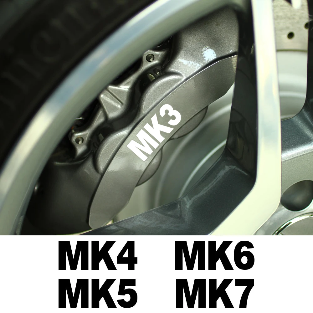 Car Brake Caliper Heat Resistant Stickers For Volkswagen VW MK4 MK5 MK7 MK2 Golf 7 4 5 6 3 2 8 MK8 MK6 MK3 Styling Accessories
