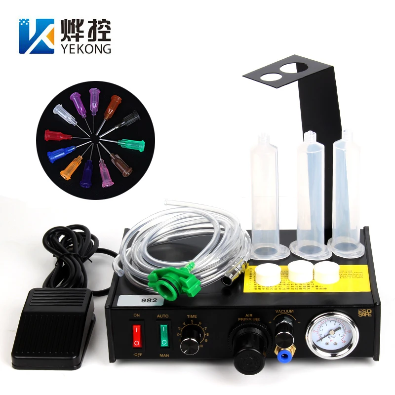 982 Semi-Automatic Epoxy Resin Dispensing Controllers Liquid 30ML Syringe Glue Dispenser