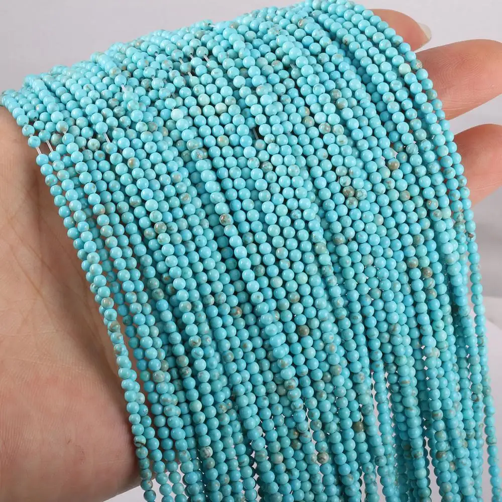 Bán Buôn Hạt Đá Tự Nhiên Turquoises Hạt Trang Sức Làm Beadwork Dây Làm Vòng Tay Phụ Kiện 2Mm 3Mm