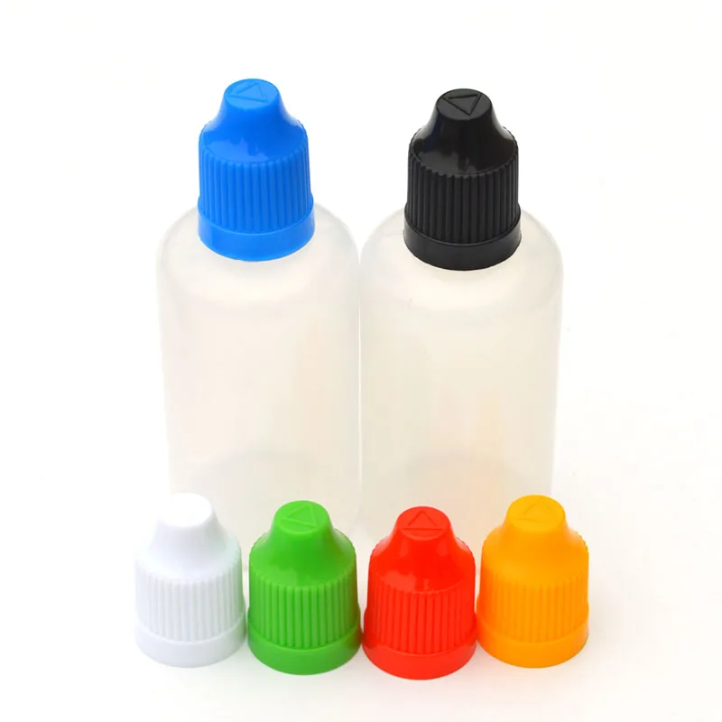 50ml Soft Plastic Dropper Bottle Empty Squeeze PE Container with Childproof Cap E Liquid Needle Vial X 50pcs