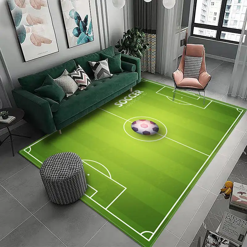 3D Football Field Capet For Kids Room Soft Floor Mat Microfiber Large Carpet Children Washable Baby Room Play Mat Boy\'s Rug