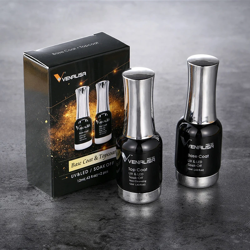 2 teile/satz Venalisa 12 ml Keine Säure Basislack Kit Nagel Anti-vergilbung Kein Wischen Top Mantel Langlebig Nail art Maniküre Nagel Kit Gel – Detail 9