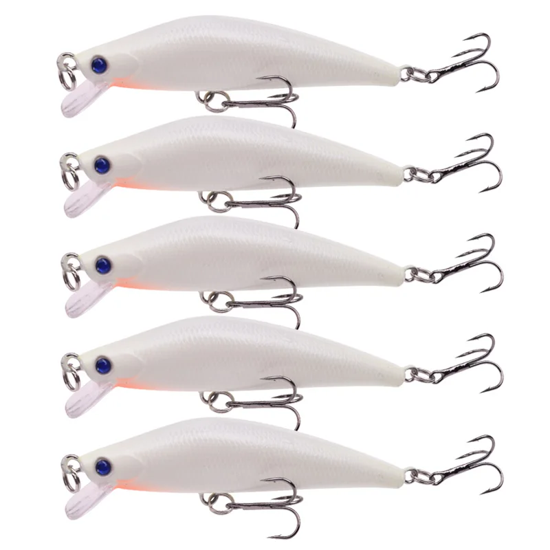 

5Pcs/Lot Night Fishing Lure Set Luminous Bass Minnow 3D Hard Baits With Treble Hooks Crankbaits Kit for Pike Carp Pesca Tackle