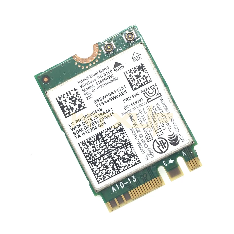 Dual Band Wireless-AC 3160NGW 3160AC 802.11a/b/g/n/ac + BT 4.0 WiFi Card For Lenovo Y40 Y50 E10-30 Series,FRU 04X6034