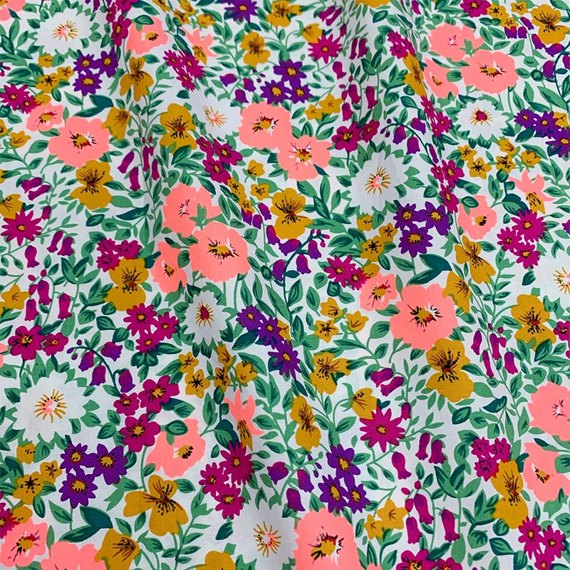 150x50cm Summer Clothes Women\'s High-Grade Cotton Small Flower Fabric DIY Handmade  Clothing Cloth