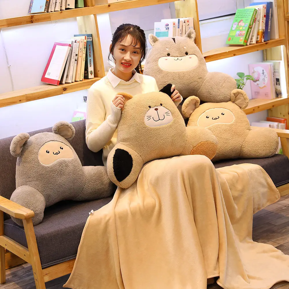 Animation Cushion Decorative Cushions for Sofa Waist Pillow With Filling Drop and Blanket Flannel Chair Office Plush Toys Throw