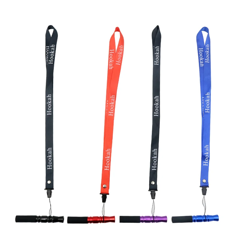 

High Quality Hookah Mouthpiece with Hang Rope Strap Shisha Mouth Tips Silicone Aluminum Chicha Narguile Water Pipe Mouthpiece