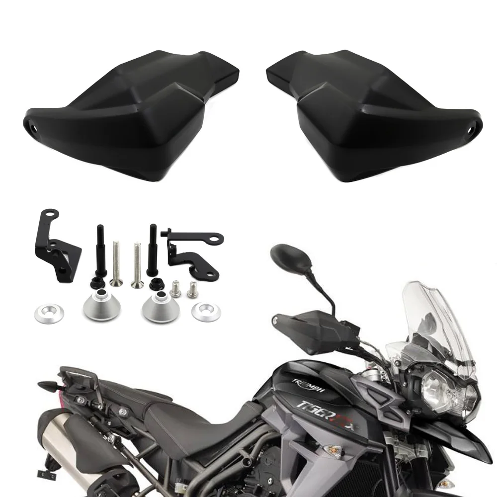 รถจักรยานยนต์ Handguards Hand Shield Protector Hand Guard Protector สีดำ TIGER 800 1200 XC/XCX/XR 2012-2020 2019