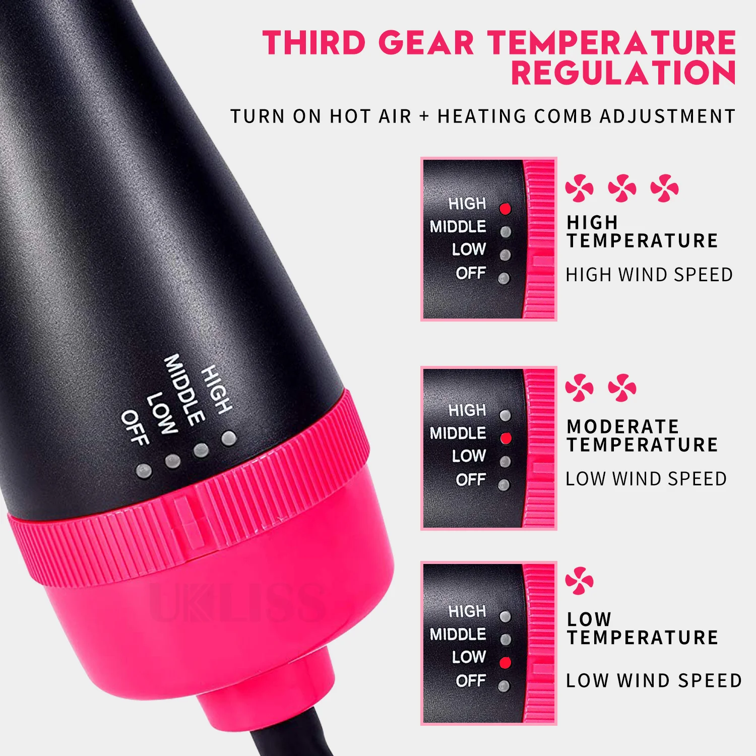 1000W pettine ad aria calda One Step Hair Styler asciugacapelli asciugacapelli spazzola per raddrizzare i capelli ferro da stiro pettine per capelli spazzola per capelli elettrica