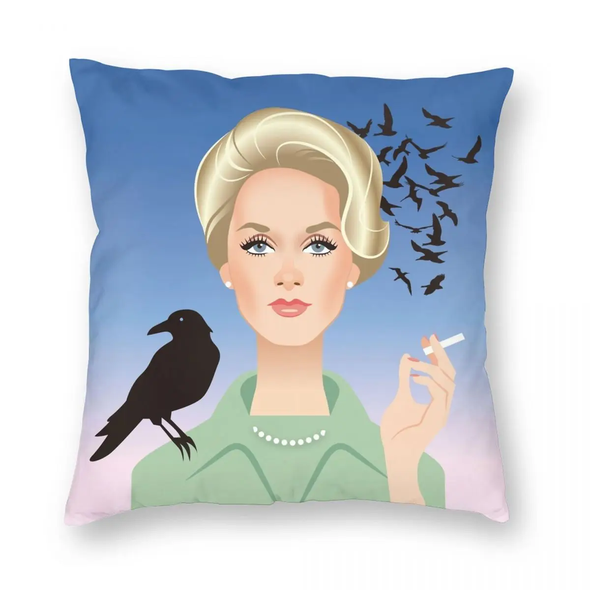 Tippi Square Pillowcase Polyester Linen Velvet Pattern Zip Decor Throw Pillow Case Bed Cushion Cover