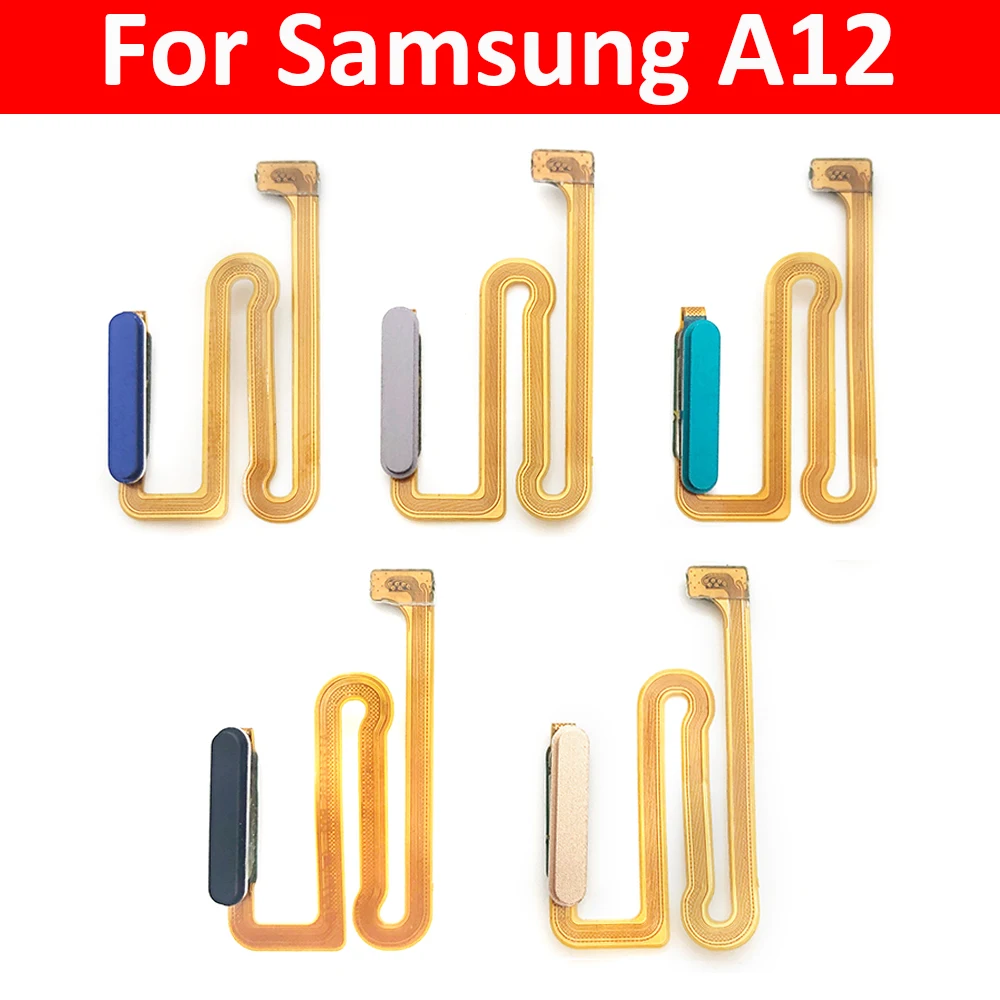 New For Samsung A12 A125 A125F Home Button Fingerprint Sensor Flex With Power Key Button Flex Cable