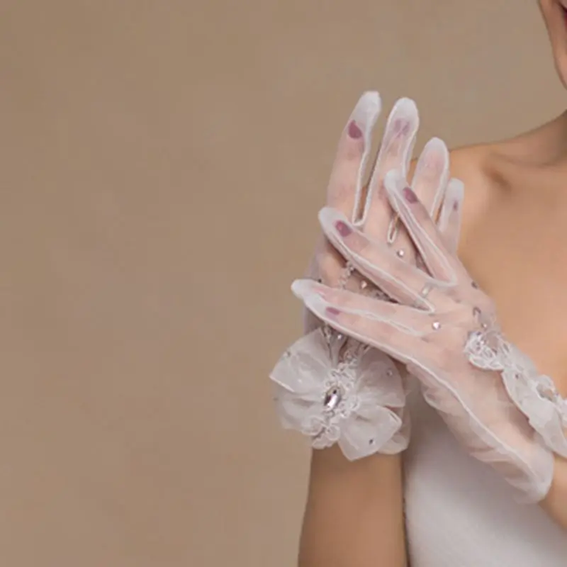 New Arrival Bridal gloves Gant mariage femme Novia Braut Cheap Wedding gloves for bride Guantes novia