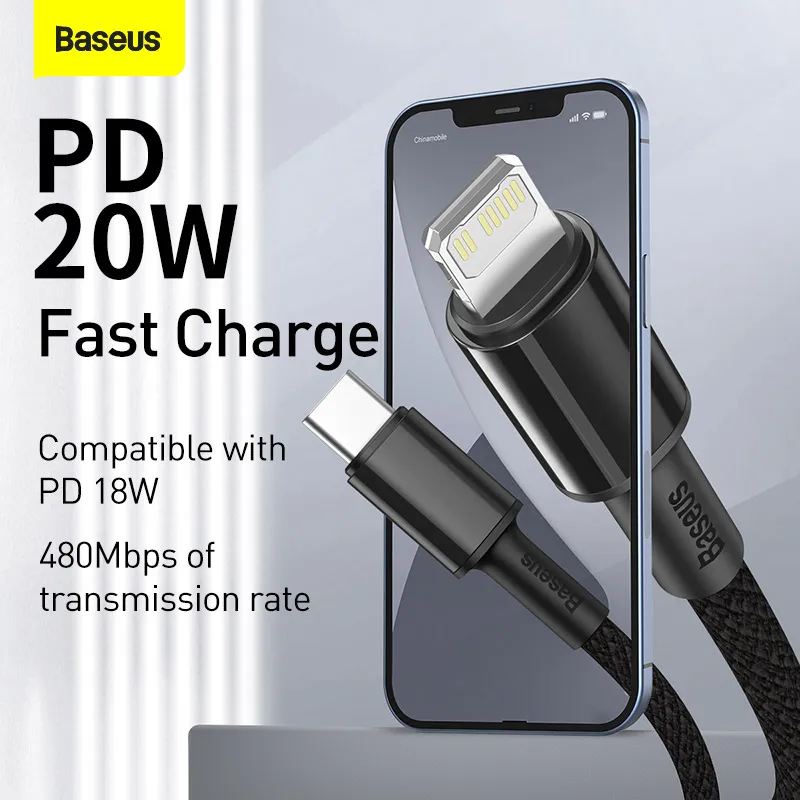 Baseus PD 20W USB Type C Cable For iPhone 14 13 12 11 Pro Max Fast Charging Charger For iPad Air USB C Data Cable Wire Cord