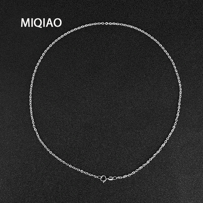 MIQIAO 925 Sterling Silver Rose Gold Platinum Color O-chain Long 40 45 50 60 70 80 CM Wide 2.5 3 MM Shine Necklace Fashion Gift