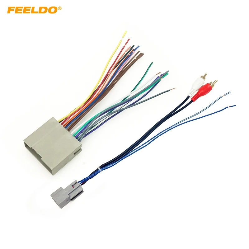 

FEELDO Car Radio Audio 19Pin+6Pin RCA Wiring Harness Adapter For Ford 2003 Up Install Aftermarket Stereo Wire Plug Cable