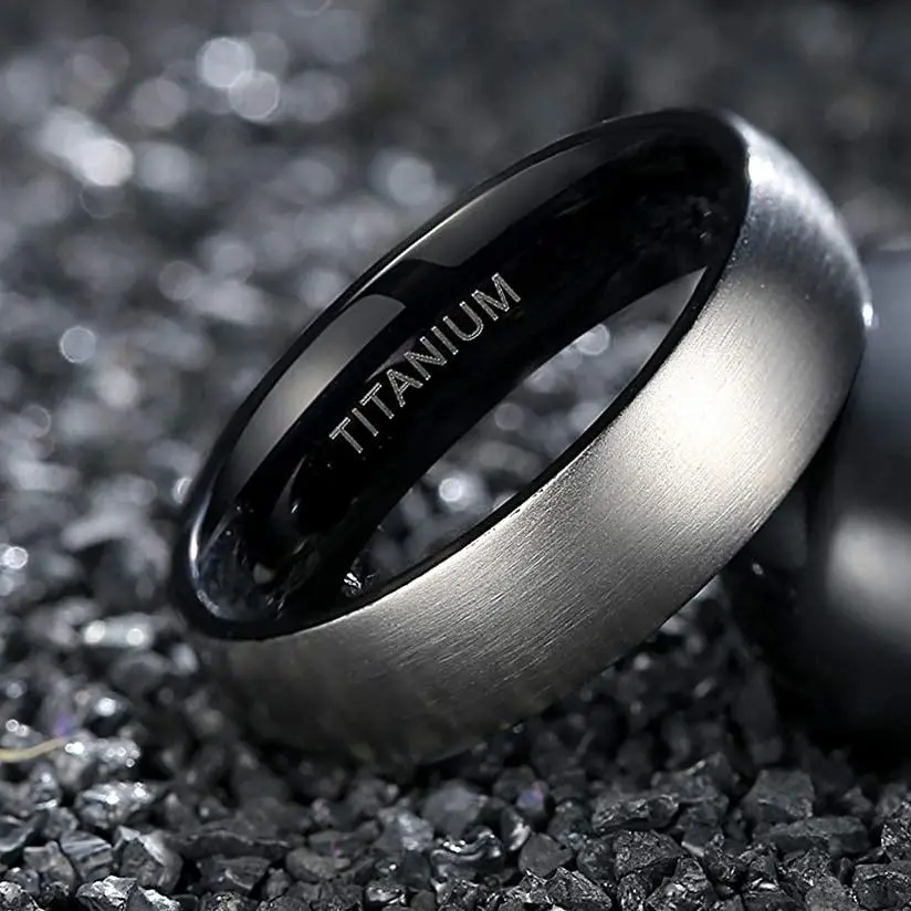 Somen Men\'s Titanium Ring Matte Finished Black/Blue Inside Classic Engagement Anel Unisex Jewelry Female Male Wedding Bands