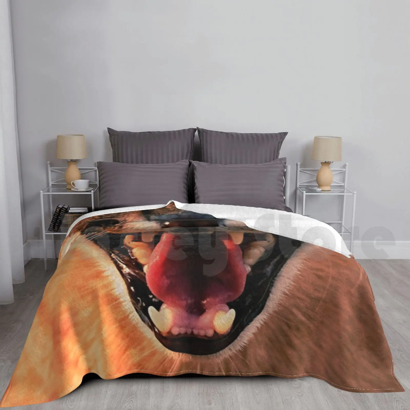 Caracal-Manta de boca de gato personalizada, boca de gato Caracal, gato salvaje, Lynx, desierto, Lynx, amantes de los animales divertidos