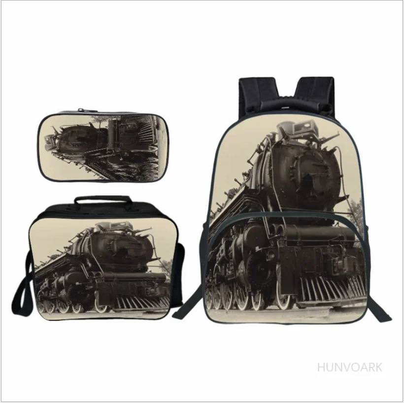 Cute Steam Locomotive / Train pattern school bags backpack children backpack for train kid kindergarten bag boys canvas bookbag