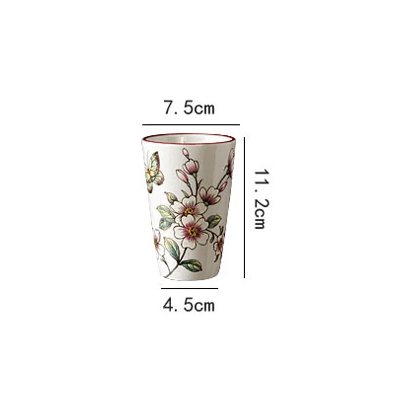 European Ceramic Bathroom Accessories Set Overglaze Flowers Decorative Hand Sanitizer Container Creative Modern Home Decoration