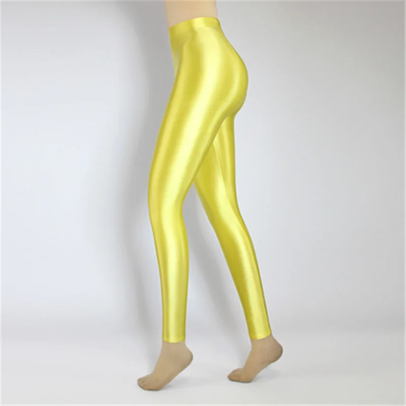 XCKNY Sexy Tight Satin Glossy Leggings Silk High Waist Yoga Sports Pants high elastic workout leggings  glossy Pants