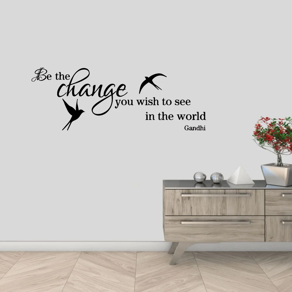 Inspiring Change World Frase Wall Stickers Art Decals For Office Room Vinyl Wallpaper Vinyl Sticker Company Wall Decal Mural