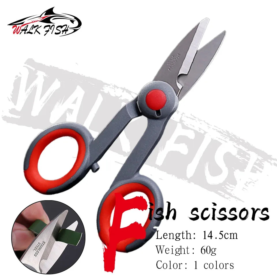 WALK FISH Stainless Steel Fishing Scissors Cut PE Line Braid Line Lure Cutter Plies Portable Tackle For Fishing Clipper Fishing