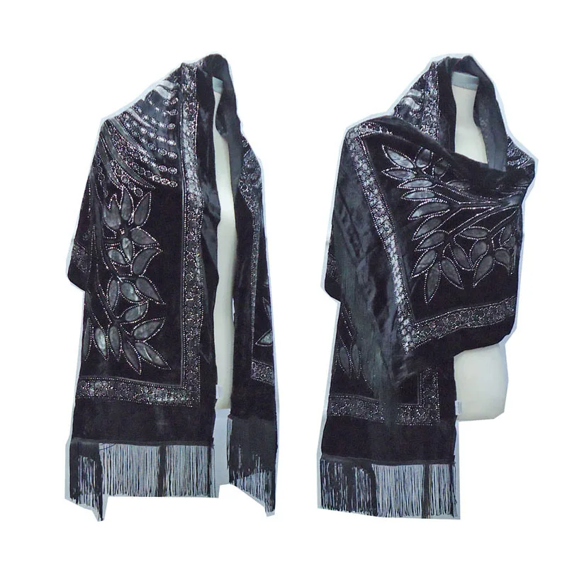 NEW Autumn Winter Glitter Bamboo Velvet Shawl Scarf Lady Wedding Poncho Pashmina Women Headscarfs For Holiday