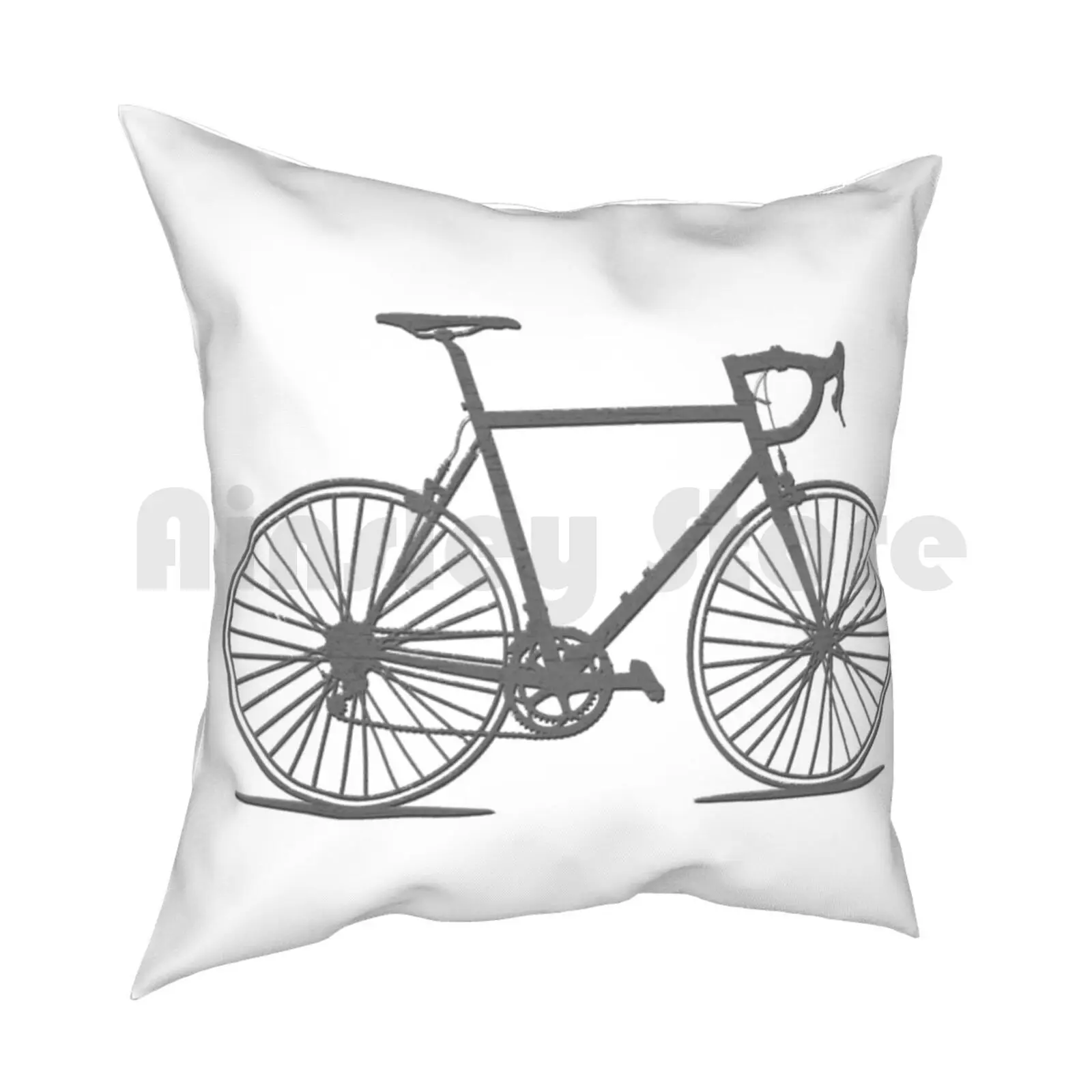 Road Bike-Faded Grey Design Pillow Case Printed Home Soft Throw Pillow Road Bike Road Bicycle Roadbike Cycling Cycling