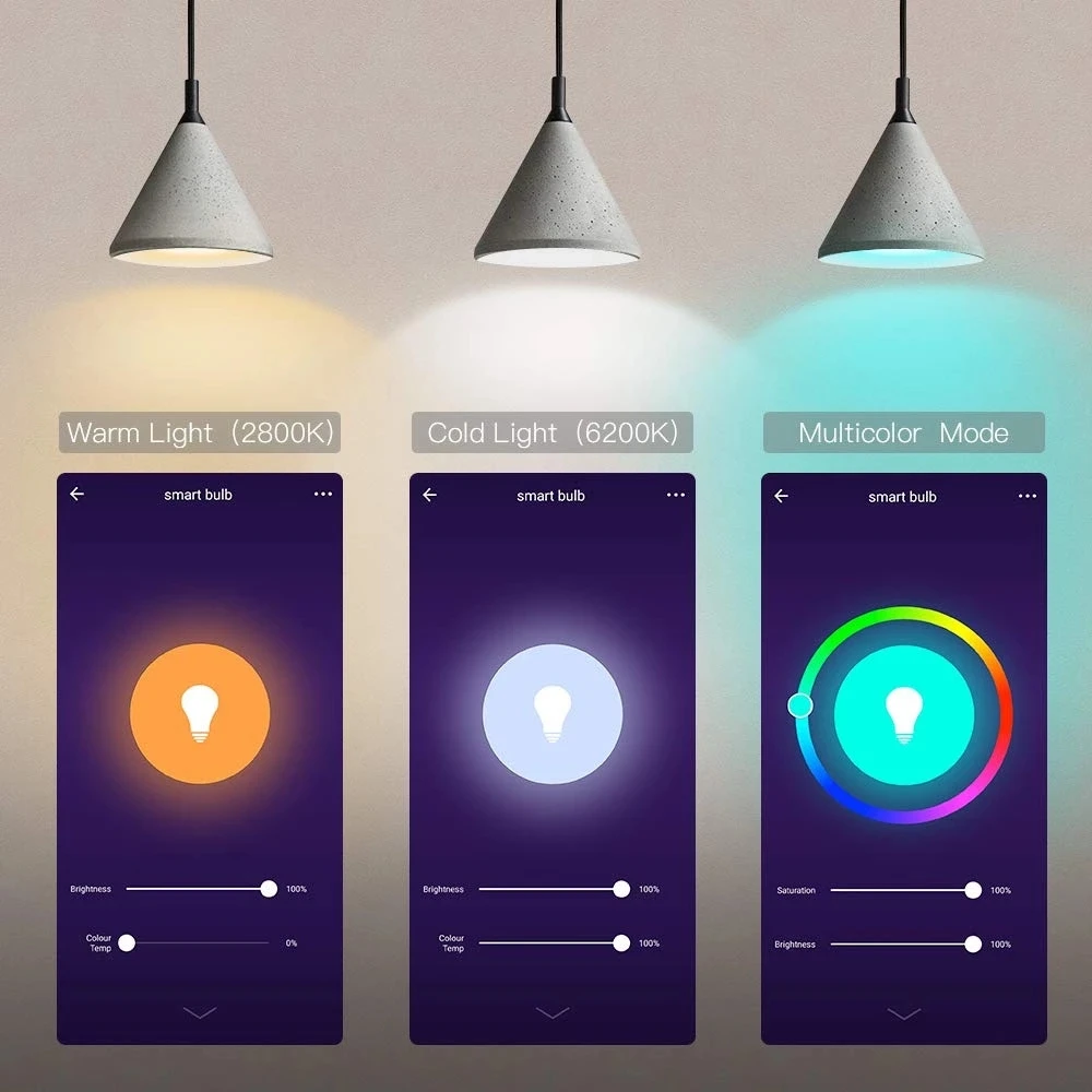 Tuya الذكية ضوء واي فاي لمبة 9 واط اللون تغيير RGB LED لمبة E27 100-265 فولت عكس الضوء الموقت وظيفة ماجيك لمبة ل اليكسا جوجل المنزل