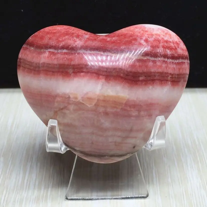 

Natural Rhodonite Suiseki Stone Crystal Love Heart Ornaments Quartz Rose Jewelry For Home Decor Living Room Collection Minerals