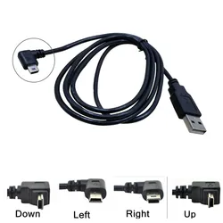 Kabel do transmisji danych USB męskiego do Mini USB B 5Pin męskiego 90 stopni w górę/w dół/w lewo/Adapter kątowy synchronizacja ładowania 0.25M 0.5M 1.5M 3M 5M