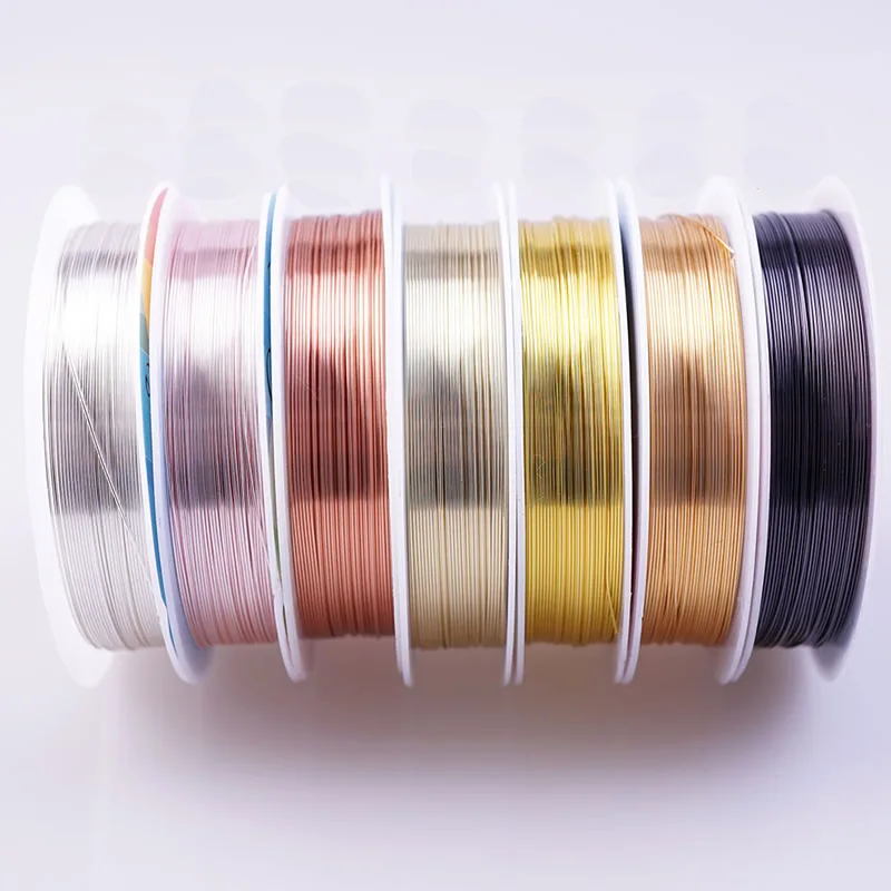 Colorfast Copper Wire For Bracelet Necklace Jewelry DIY Accessories 0.2/0.25/0.3/0.5/0.6/1.0mm Craft Beading Wire HK018