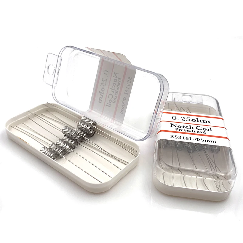 Bobina di tacca SS316L Filo di riscaldamento 0,25ohm Bobine precostruite precostruite per sigaretta elettronica Dead Rabbit RDA RBA Strumenti fai da te
