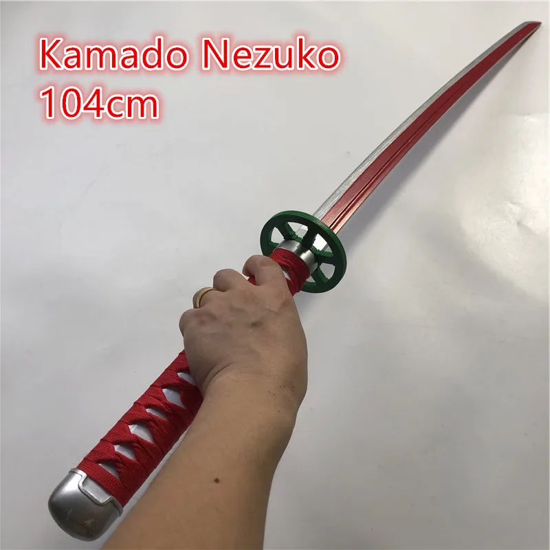 Anime 1:1  Sword Weapon  Kamado Nezuko Cosplay Sword Ninja Knife wood toy 104cm