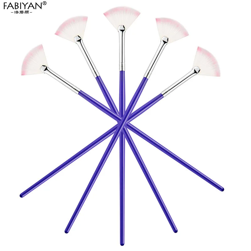 5pcs Nail Art Brush Fan Gradient Paint Draw Dust Glitter Powder Remover Clean Pen Acrylic Liner UV Gel Polish Tips Tool Manicure