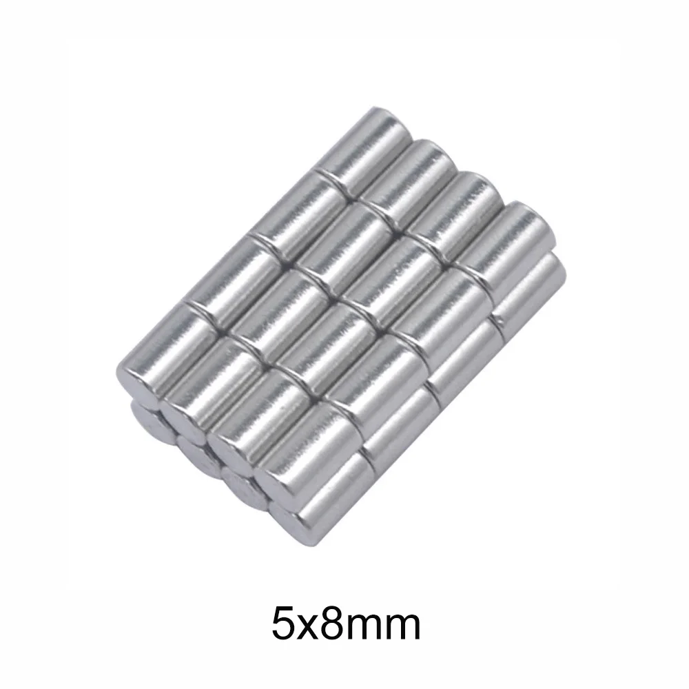 

20/50/100/200/300PCS 5x8 Small Round Neodymium Magnets 5mm x 8mm Minor Search Magnet Strong 5x8mm Disc Permanent Magnets 5*8 N35