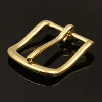 Solid Brass Belt Buckle Heel Bar Buckle Single Pin Half Buckle Waistband Head for Leather Craft Bag Strap Webbing Dog Collar