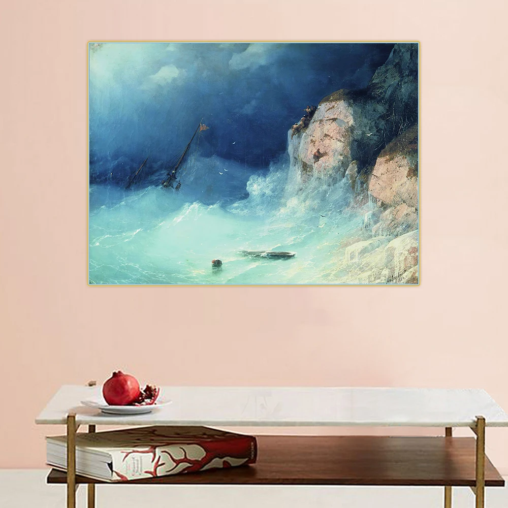 Citon Ivan Aivazovsky《The Shipwreck,1864》Canvas Art Oil Painting Artwork Poster Picture Wall Decor Home Interior Decoration