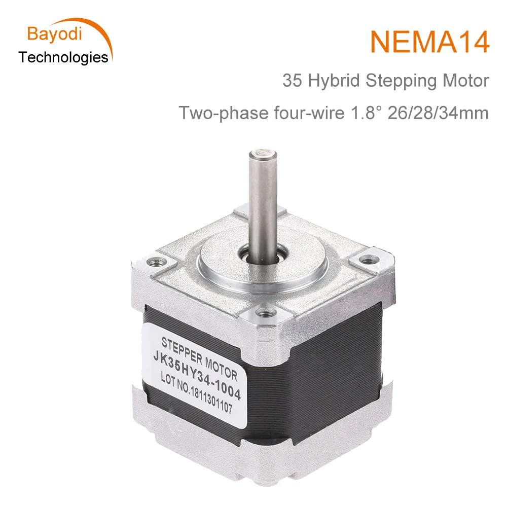 

NEMA14 35mm Two-Phase Four-Wire Hybrid Stepper Motor 1.8Degree 26/28/34mm For 3D Printers Robotics Textile And Medical Machinery