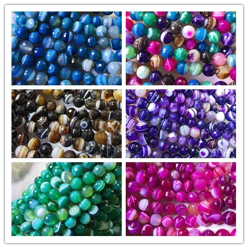 

LOOSE BEADS blue/red/purple/brown agate round faceted 10mm nature for making jewelry necklace 14inch FPPJ wholesale