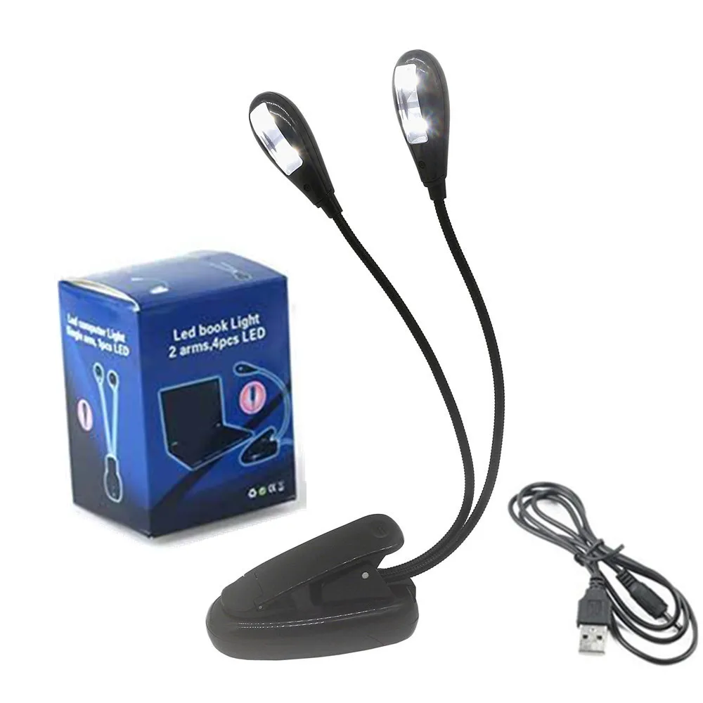 

Flexible Reading LED Book Light Ebook Book Reader USBNight Light Clip-on Beside Bed Table Desk Lamp PC Phone Lighting